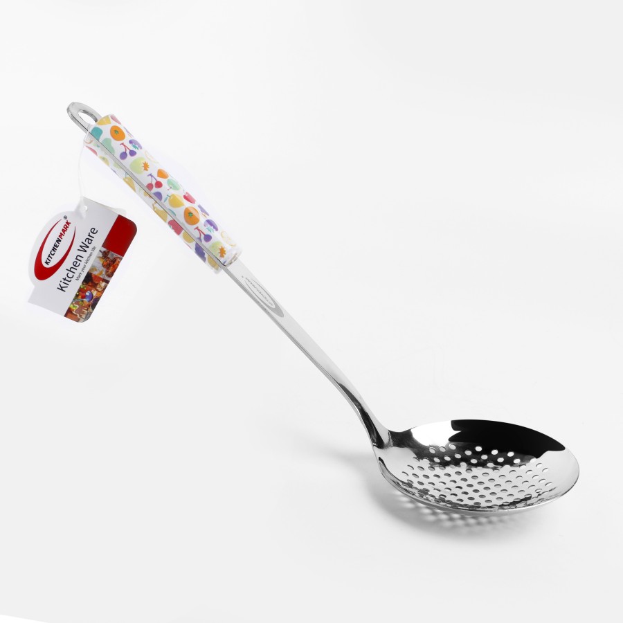 KITCHENMARK Stainless Steel Skimmer - 38cm - Fruit Design