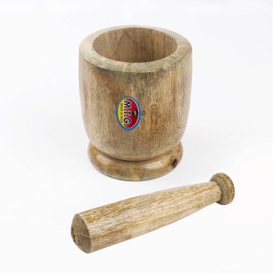 Generic Wooden Mortar Pestle Set 13cm