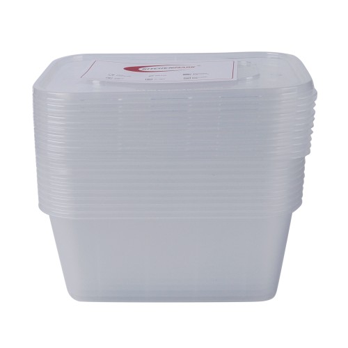 KITCHENMARK 10pcs Plastic Take Away Containers 1000ml - Transparent