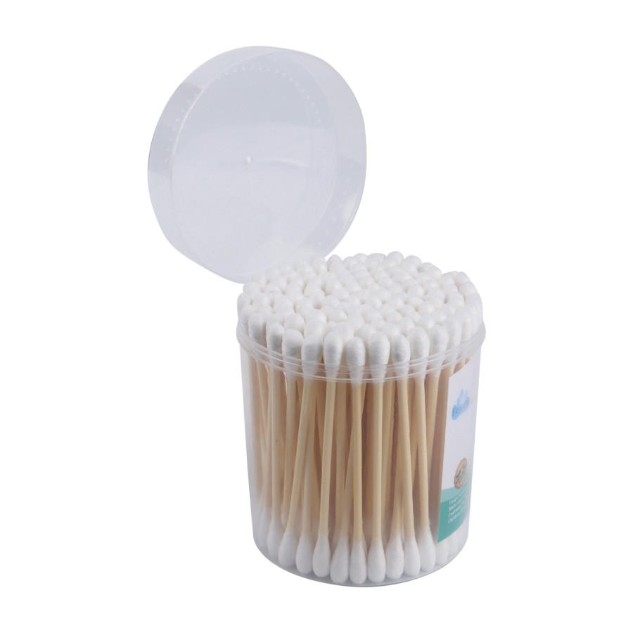 Generic 4pc of 100 Double Ended Cotton Buds Round Pack - White