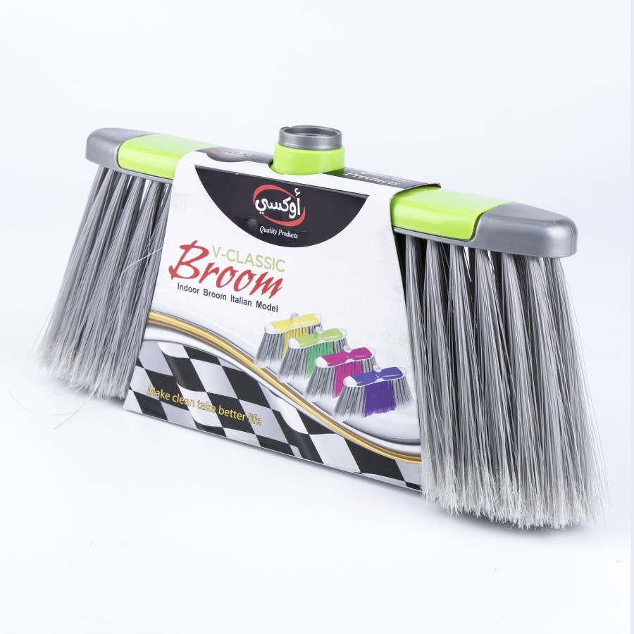 Oaxy V-Classic Indoor Floor Cleaning Broom - 3 Color Pack