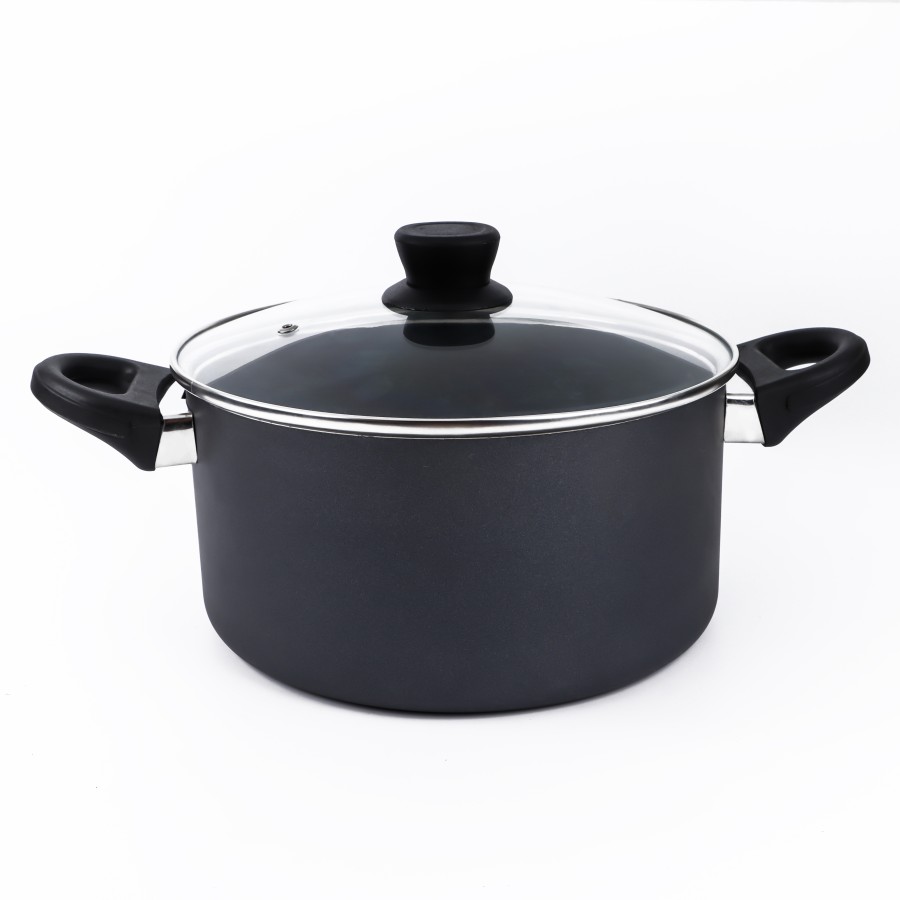 KITCHENMARK 2-way Non Stick Casserole with Glass Lid 26cm - Black