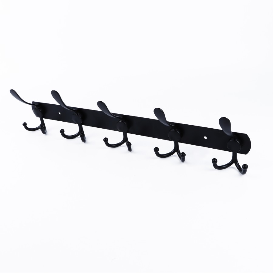 BECHOWARE Aluminium Wall Hook 5 Pins - Black