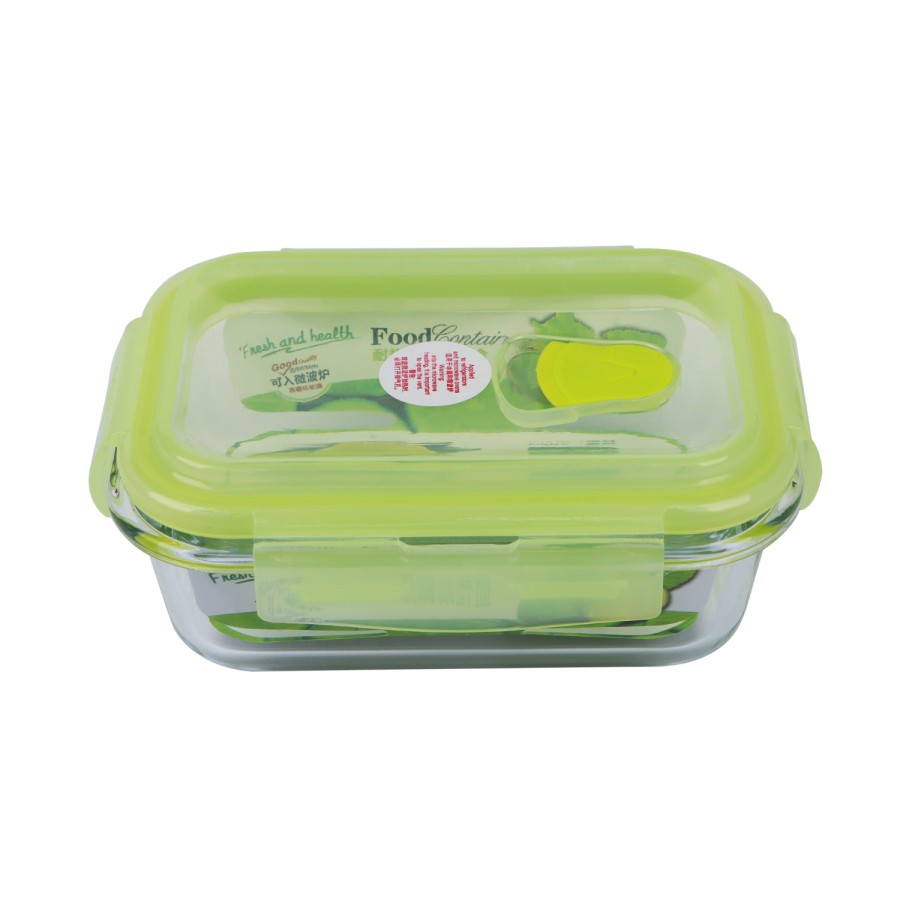 Generic Glass Storage Food Container 370ml - Green