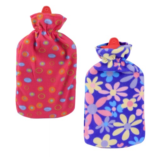 Generic Rubber Hot Water Bag 2 Litres with Fabric Cover- 2 Color Pack