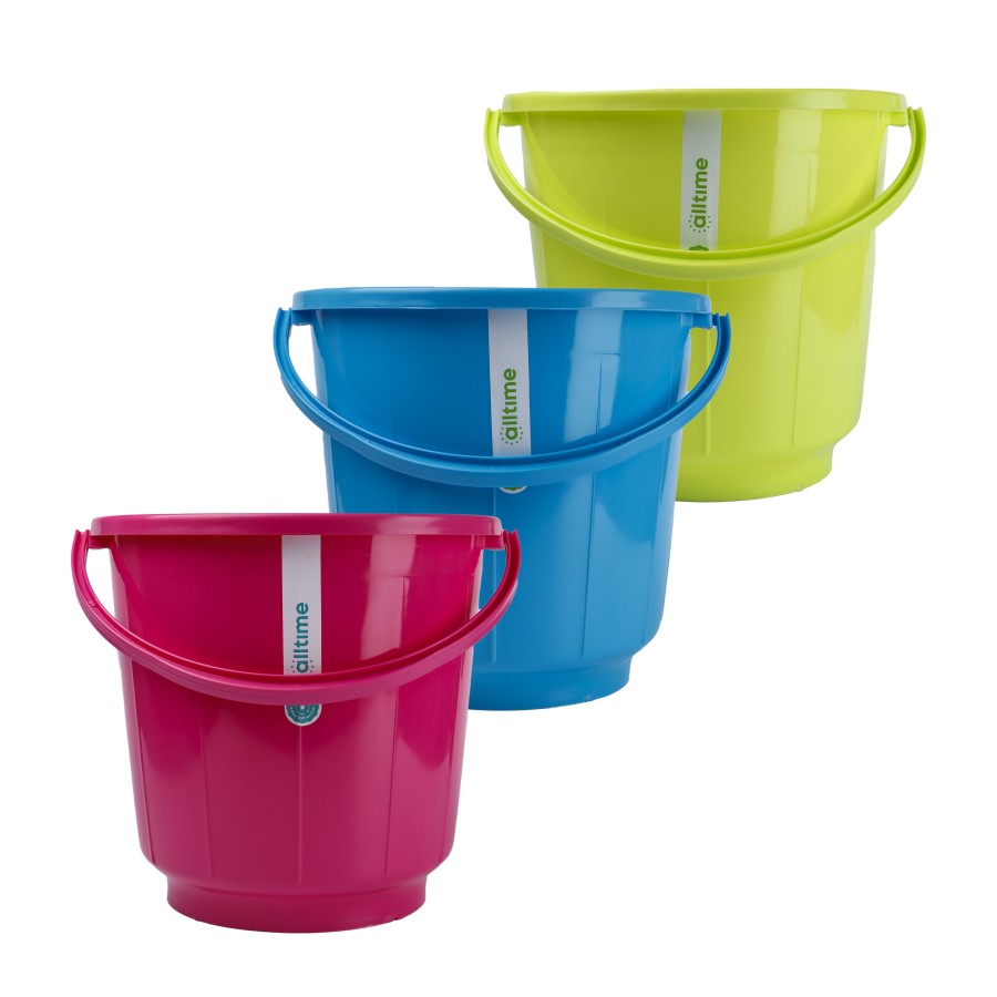 alltime Plastic Bucket with Handle 25Ltr - 3 Color Pack