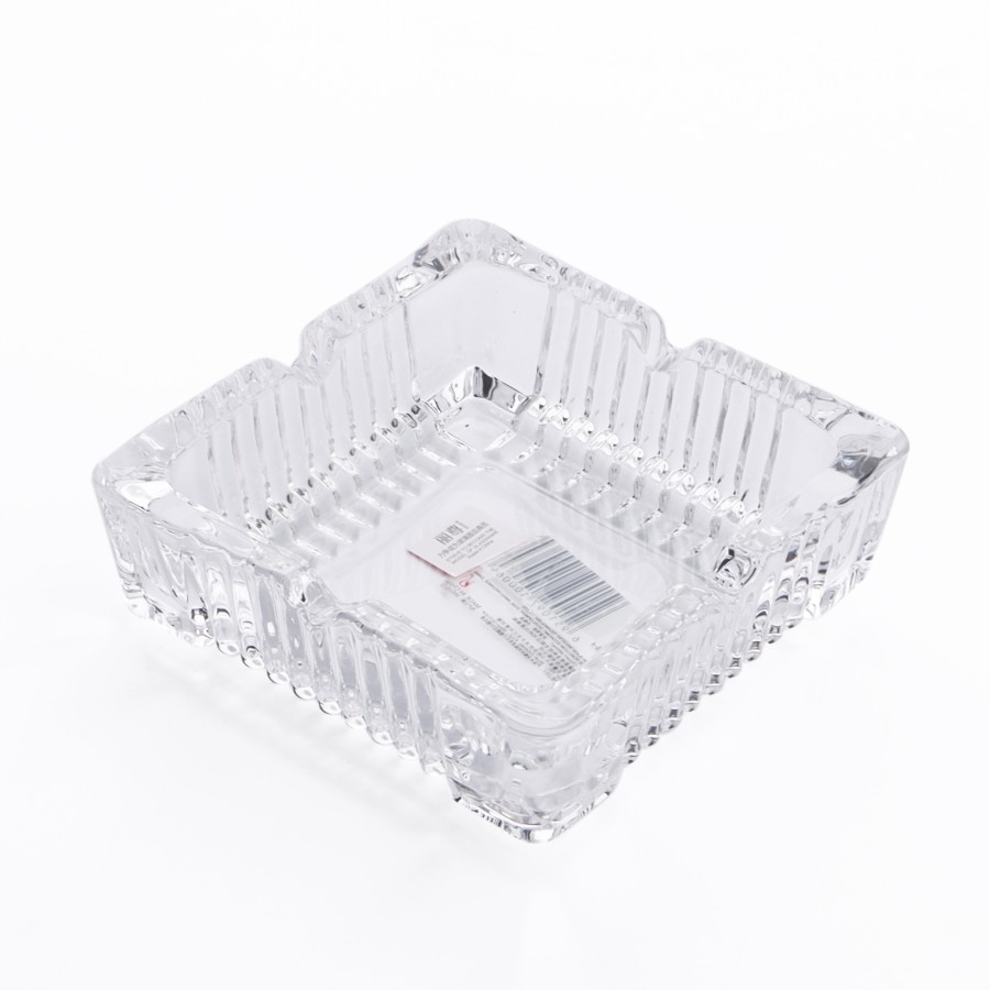 BLINKMAX Square Transparent Glass Ashtray 10cm