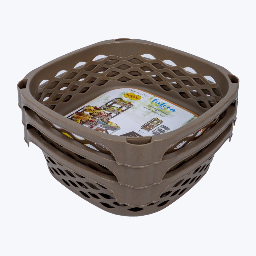 NAKODA Falcon Plastic Square Rack 3 Tier Big 60x32.5cm