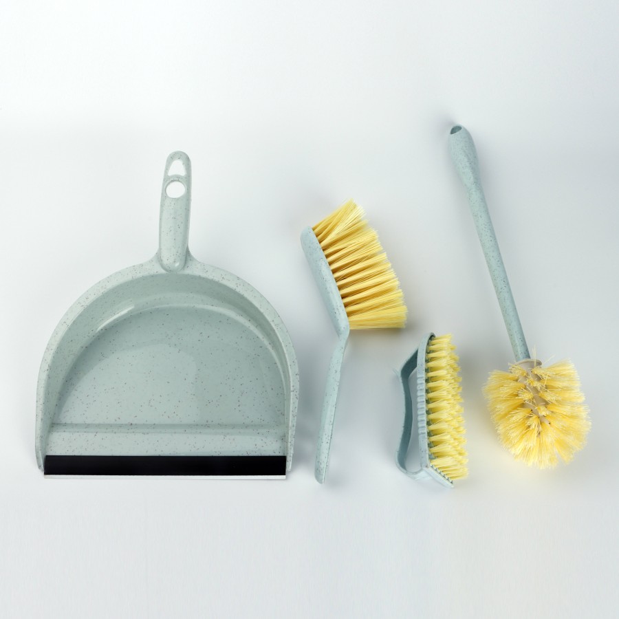 Oaxy Dustpan with 3 Piece Brush Combo - 2 Color Pack