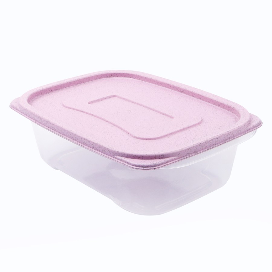 Generic  Rectangular Biodegradable Plastic 3pc Container Set 1350ml - 3 Color Pack