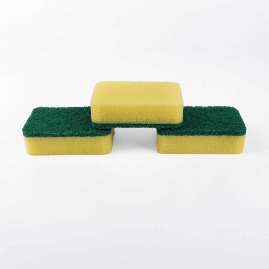 Generic 9pc Rectangular Sponge Scouring Pad 10cm - Yellow