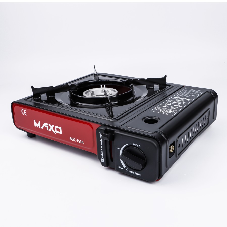 MAXO Portable 2-in-1 Gas Stove for Outdoor Use - Red