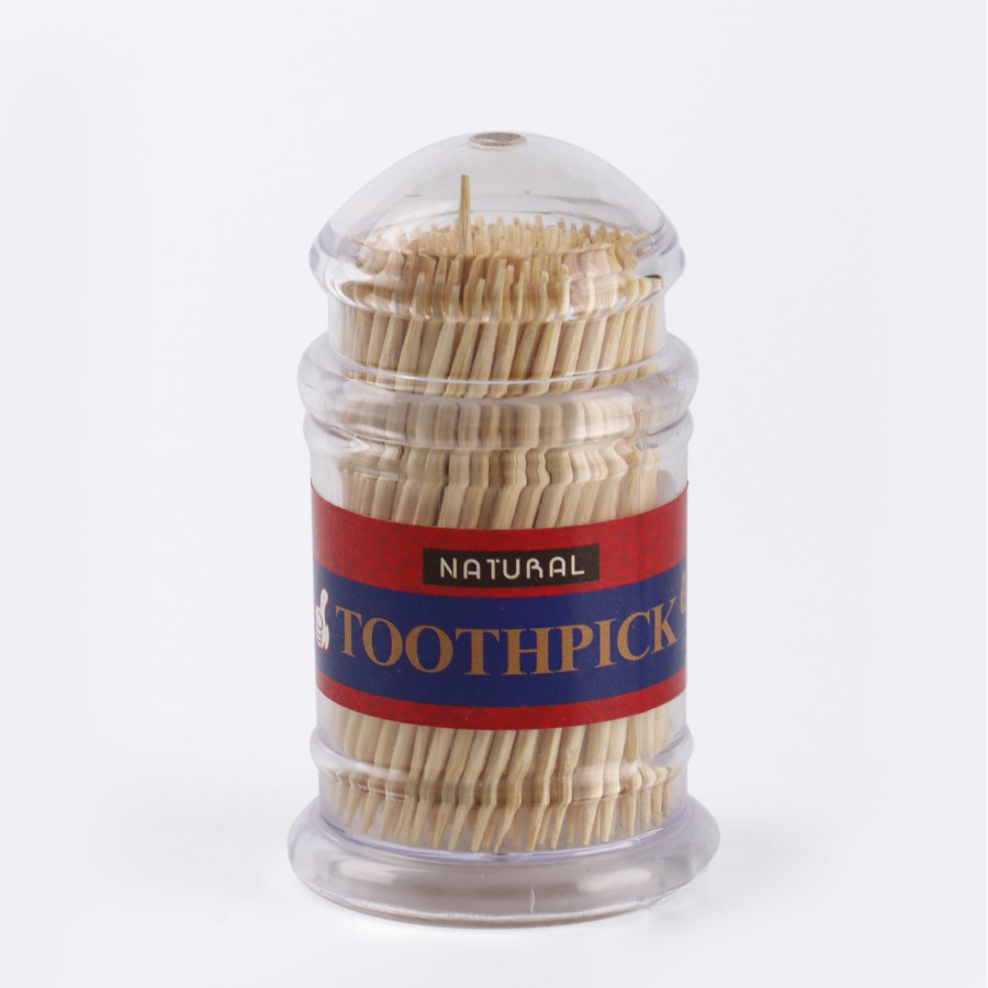 Generic 200pc Wooden Toothpick Clear Plastic Container - Pack of 10