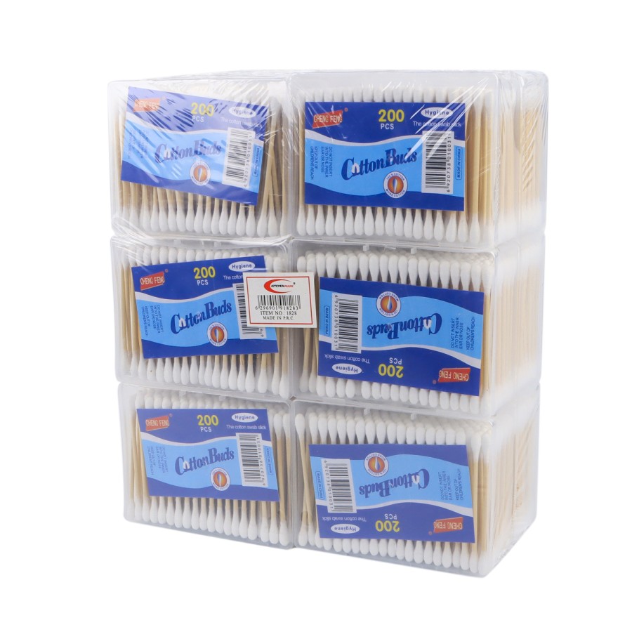 Generic 12 Box of 200 Double Ended Cotton Buds Rectangular Pack - White