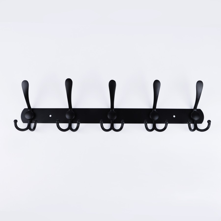 BECHOWARE Aluminium Wall Hook 5 Pins - Black