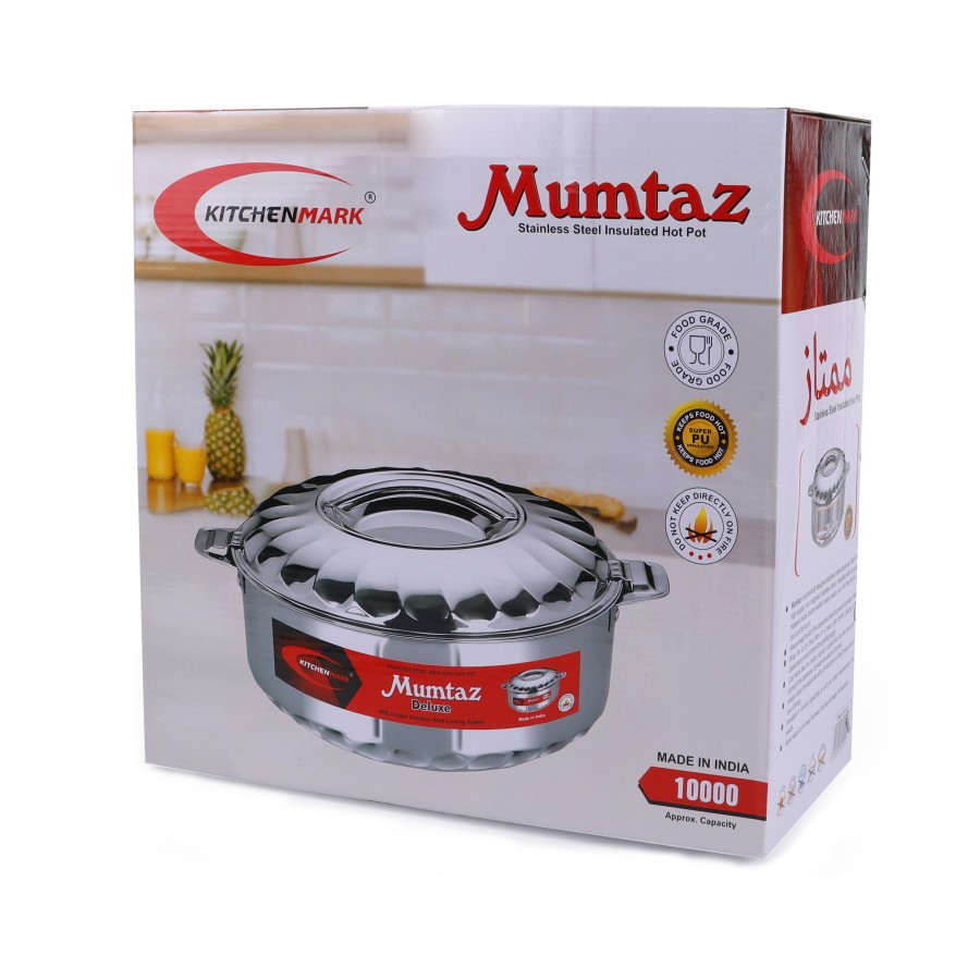 KITCHENMARK Mumtaz Stainless Steel Insulated Hot Pot - 10000ml