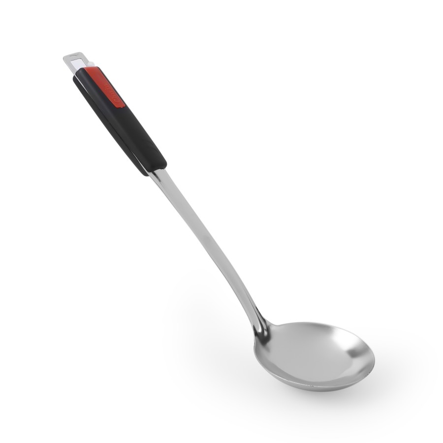 KITCHENMARK Stainless Steel Ladle Soup Spoon - Black Handle