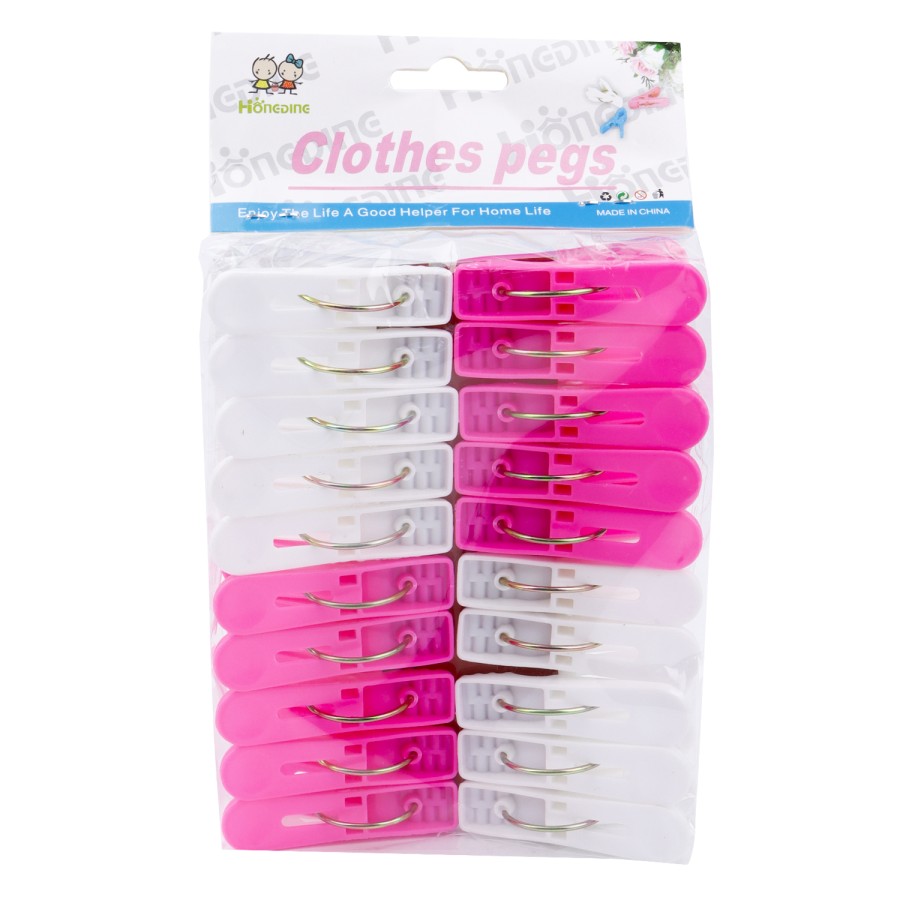 Generic 20pc Plastic Cloth Pegs Clips - 2 Color Pack