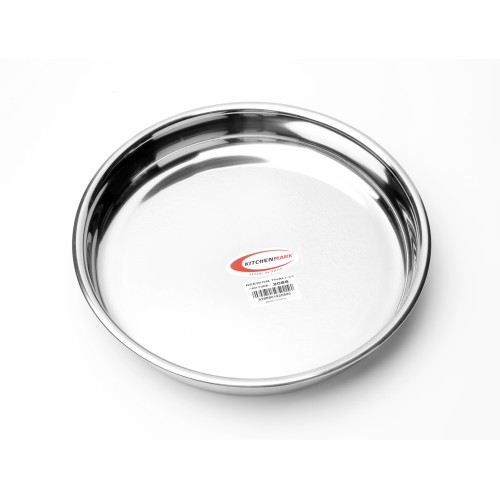 KITCHENMARK Steel Beeding Thali Plate - 24 cm