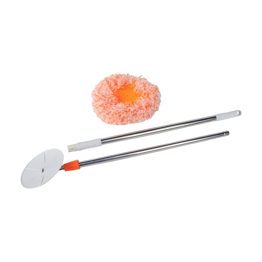 KITCHENMARK Long Steel Handle Round Duster 75cm - Orange