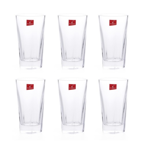 BLINKMAX 6pc Glass Tumbler Set Transparent Drinkware 265ml