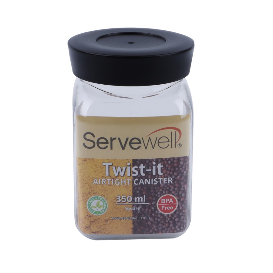 Servewell 3pc Plastic Square Transparent Container Set - 350ml