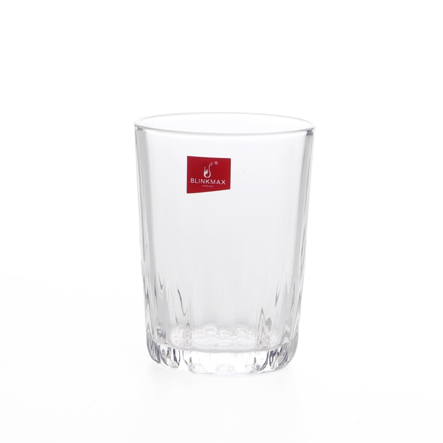 BLINKMAX 6pc Flat Glass Tumbler Set Transparent Drinkware 225ml