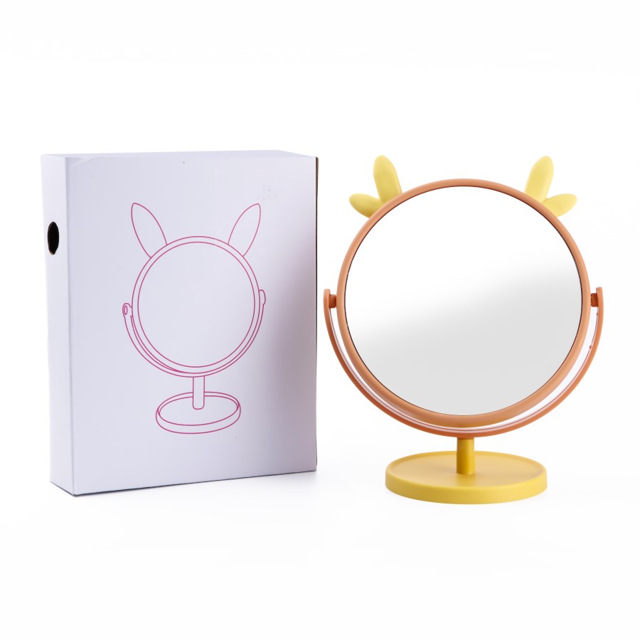 Generic Tabletop Desk Makeup Round Mirror 15cm - 2 Color Pack