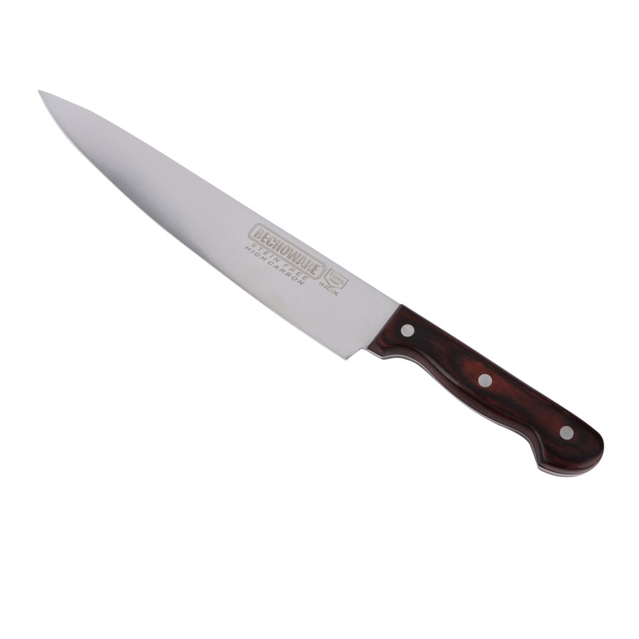 BECHOWARE 10" Chef Knife with Wooden Handle - Maroon