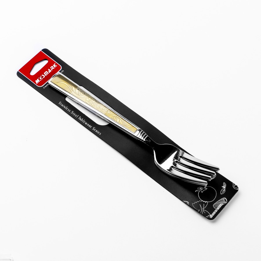 Generic Stainless Steel Big Fork 3pc Set - Golden