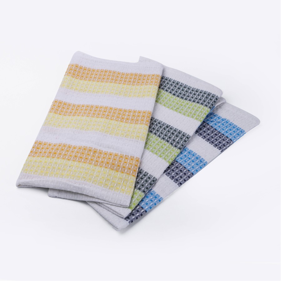 KITCHENMARK Cotton Kitchen Towels 3pc Pack x 6 Set 