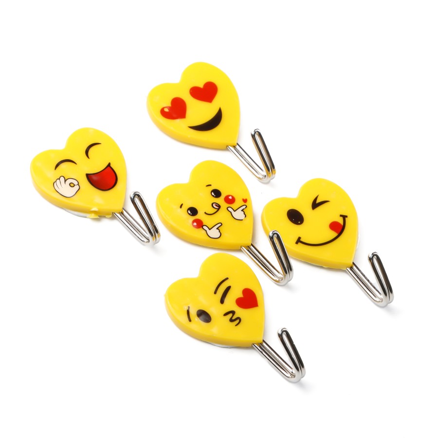 Generic  Emoji Adhesive Sticker Hook 5pcs - 3 Color Pack