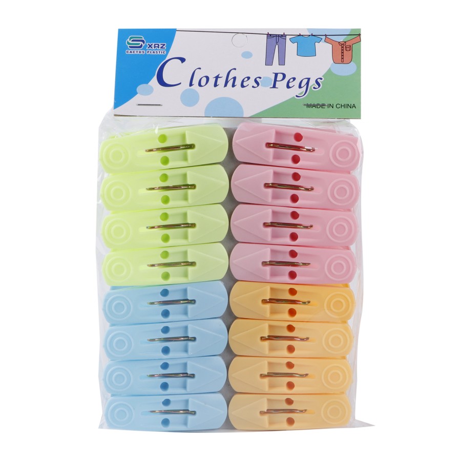 Generic 16pc Plastic Cloth Pegs Clips - Multicolor