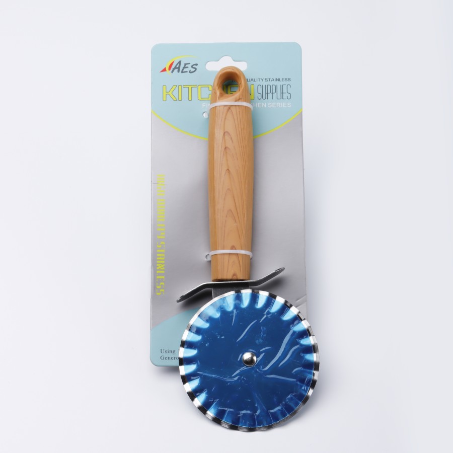 Generic Wooden Pizza Cutter - 21cm