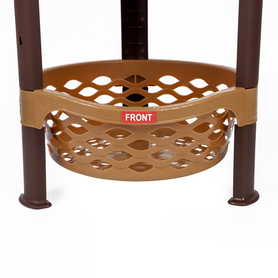 NAKODA Ultima Round Plastic Rack 3 Tier Small 60x27.5cm - Beige 