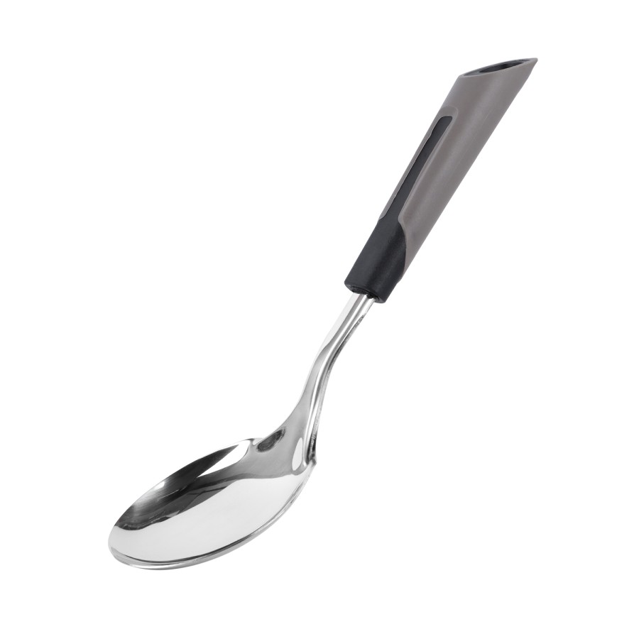 Generic Stainless Steel Rice Spoon - Plastic Silicon Handle Black