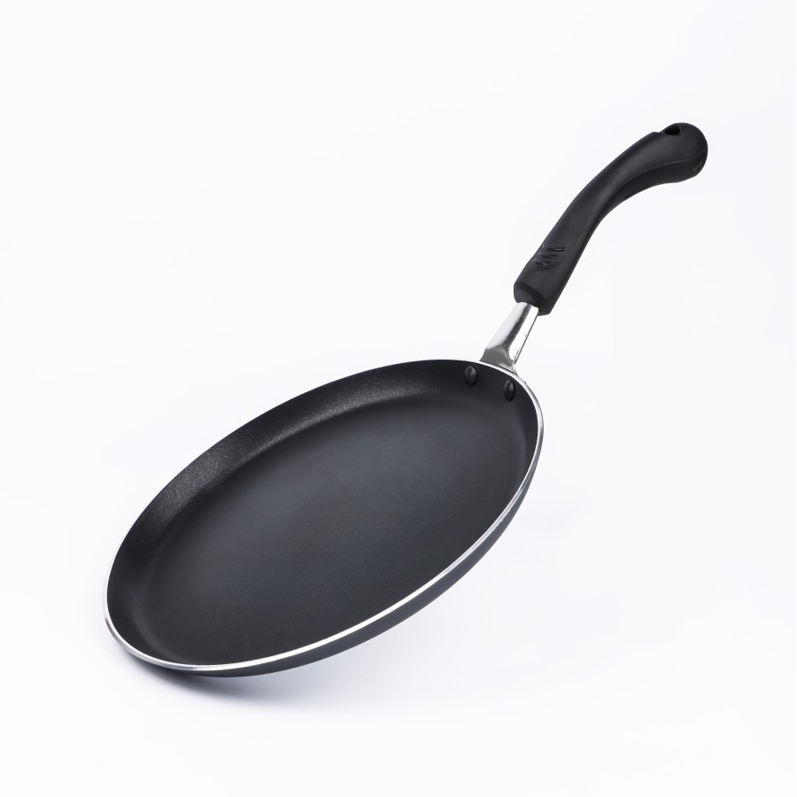 KITCHENMARK 2-way Non Stick Flat Tawa 25cm - Black