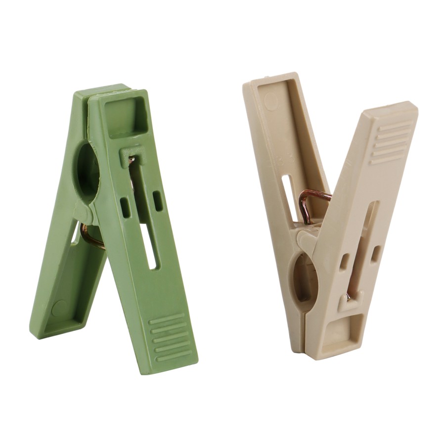 Generic 20pc Plastic Cloth Pegs Clips - Green & Beige