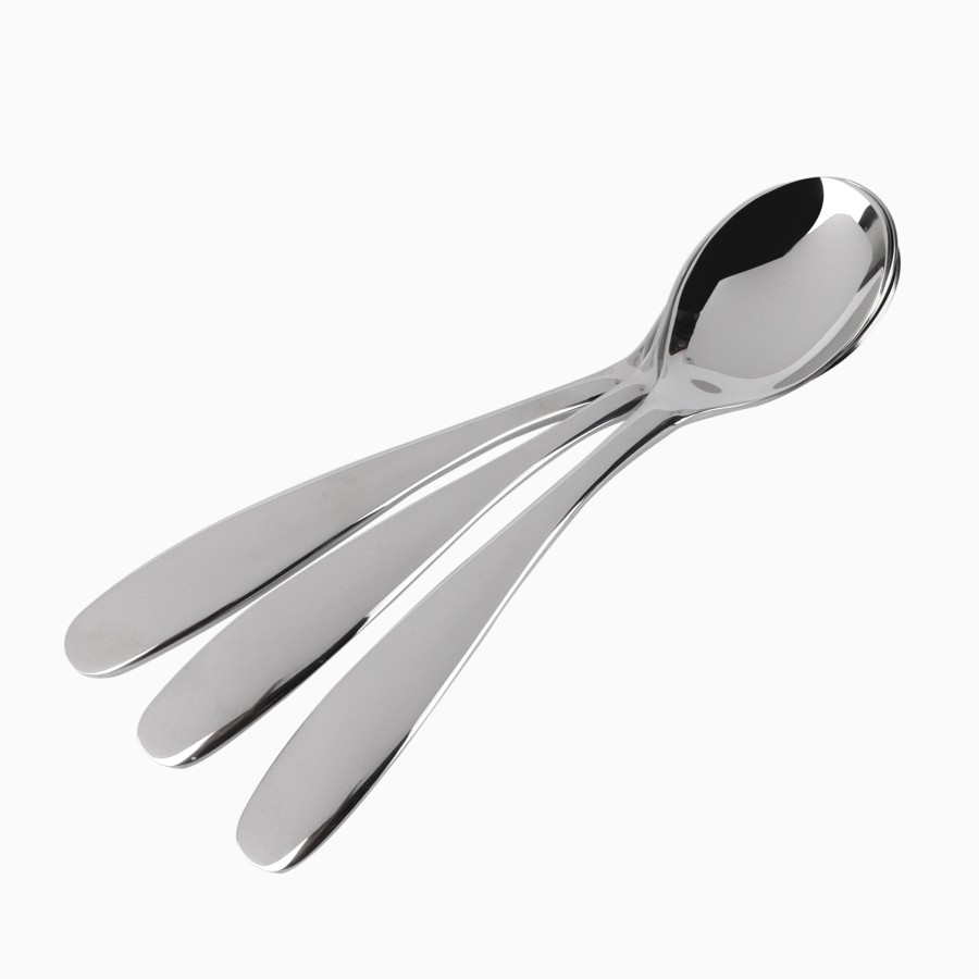 BECHOWARE 3pc Stainless Steel Tea Spoon Set 15cm - Silver