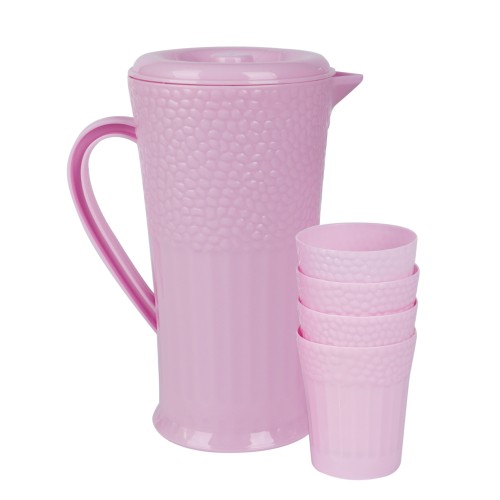 Generic Plastic Water Jug 2500ml with 4 Cups - Pink