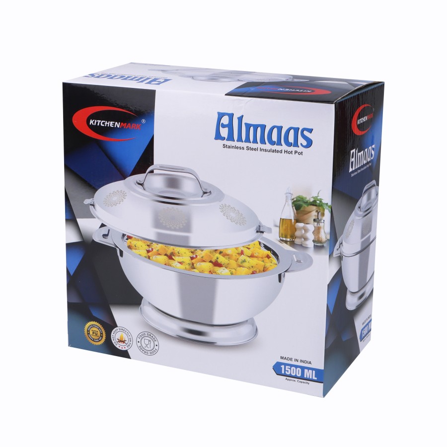 KITCHENMARK Almaas Stainless Steel Insulated Hot Pot - 1500ml