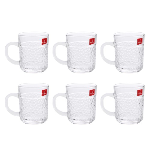 BLINKMAX 6pc Tea Cup Glass Tumbler Set Transparent Drinkware 230ml