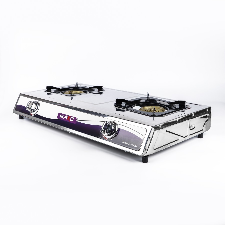 MAXO Stainless Steel Double Burner Table Top Gas Stove