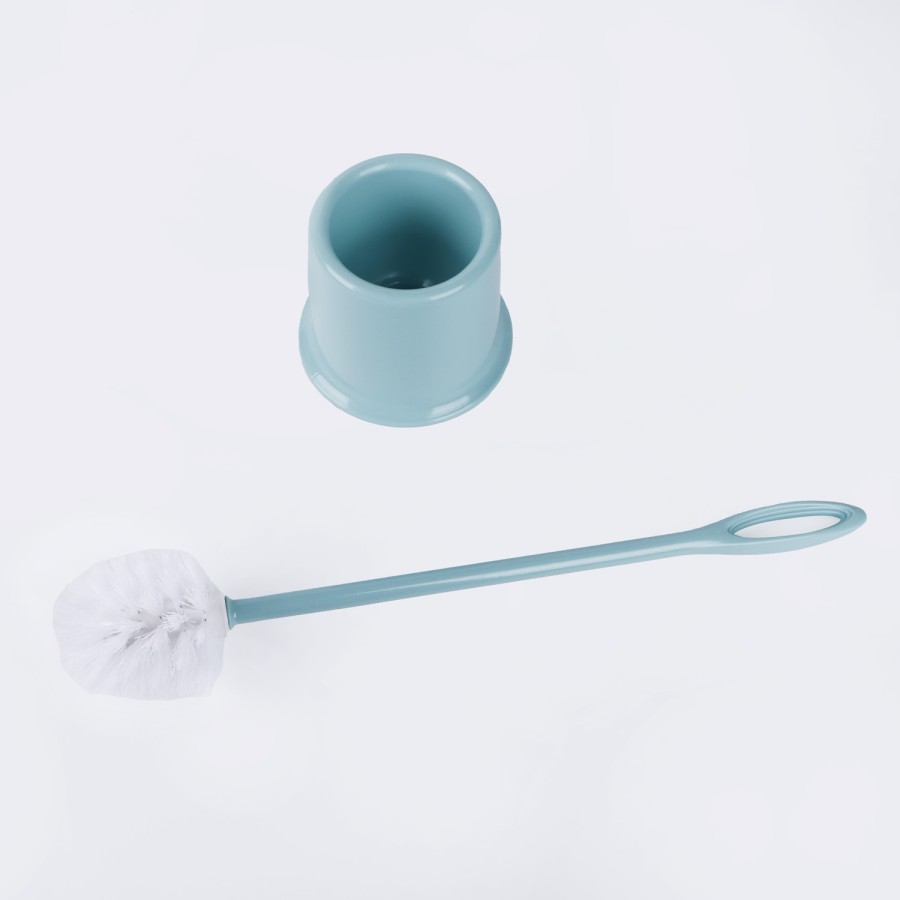 Oaxy Plastic Handle Toilet Brush with Stand 48cm - 3 Color Pack