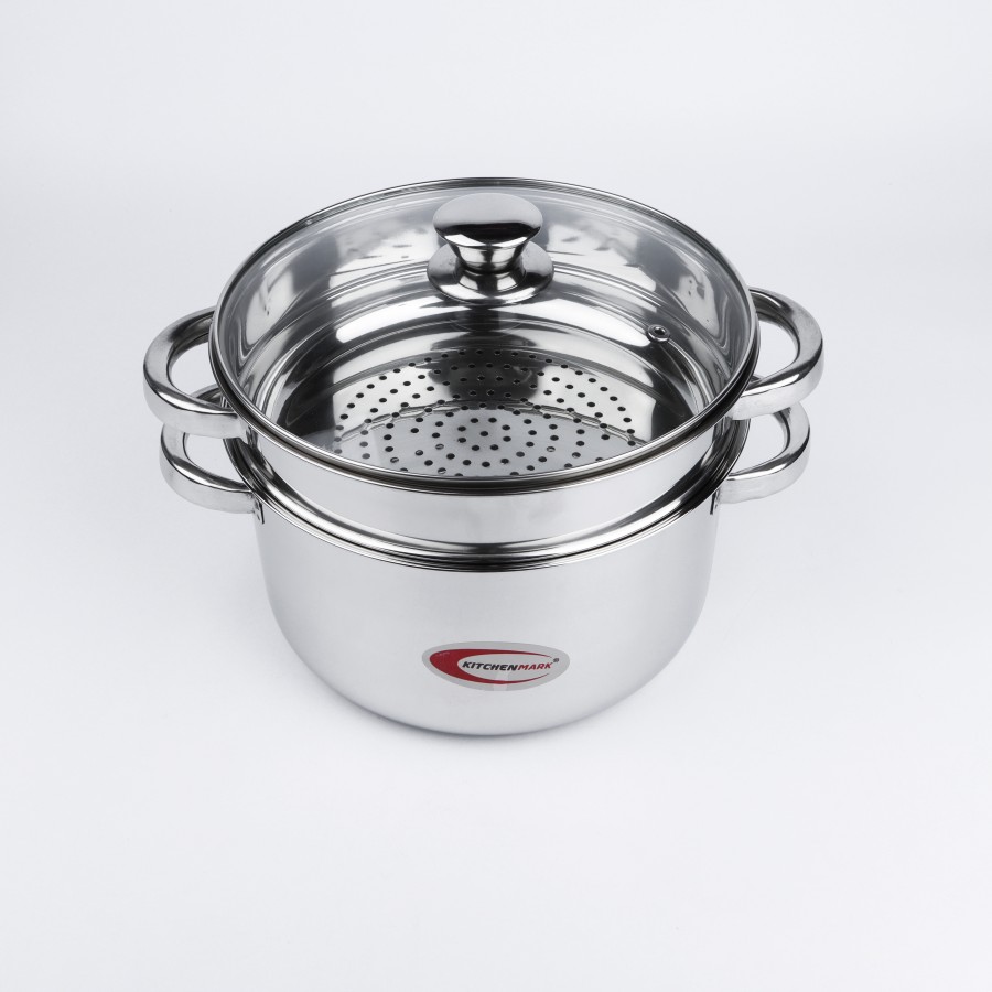 KITCHENMARK Stainless Steel 2 Tier Steamer 22cm