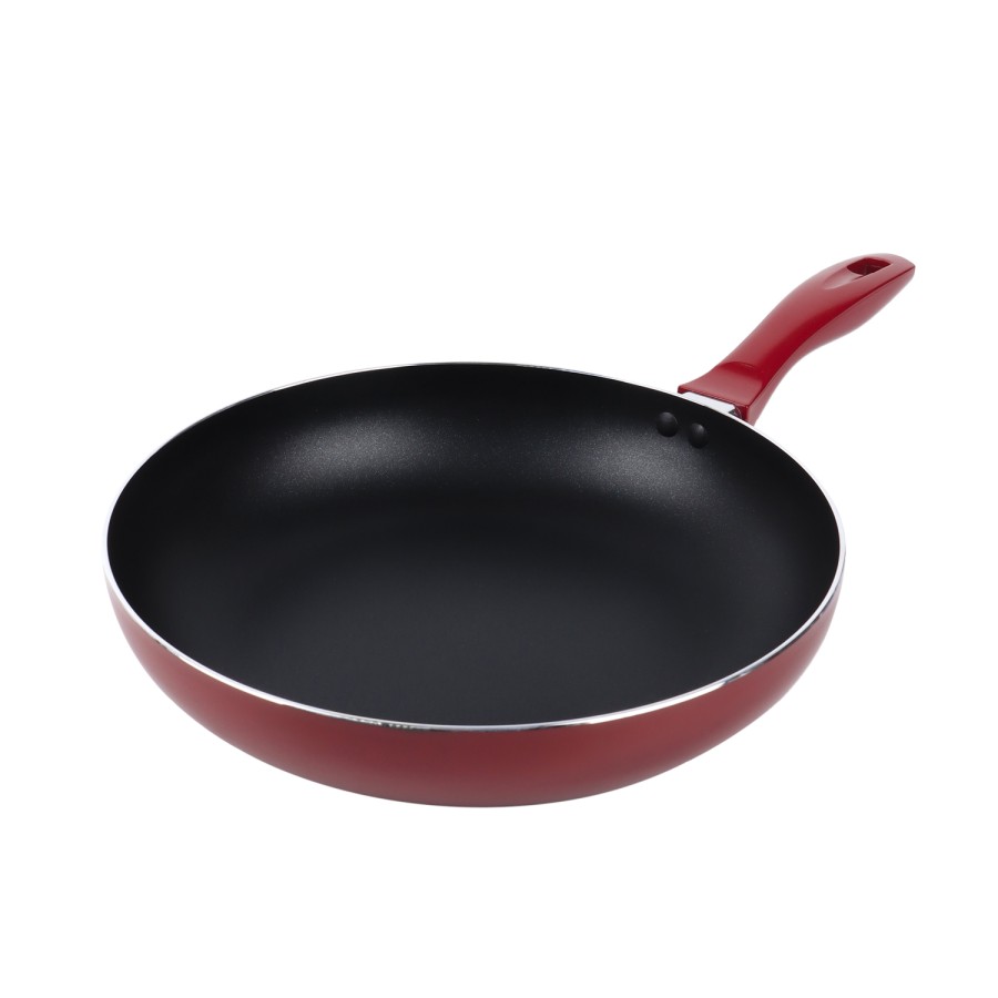 KITCHENMARK Nonstick Aluminium Frypan with Lid 28cm - Red