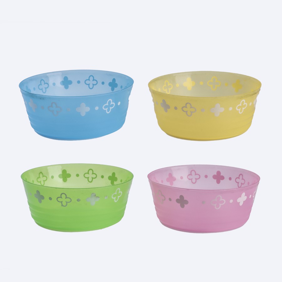 Generic Plastic Round Bowl 250ml 4pc Set - Multicolor