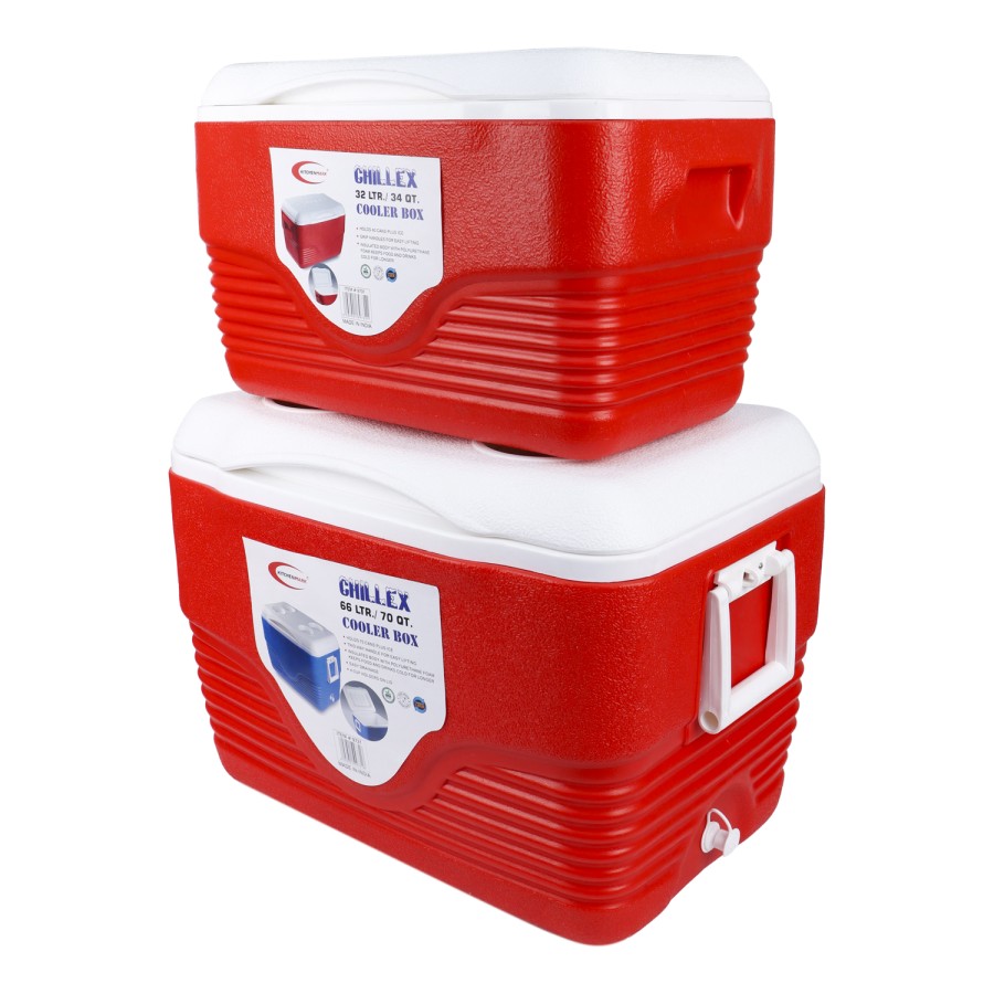 KITCHENMARK Ice Box Cooler 2pcs 32+66L - Red 