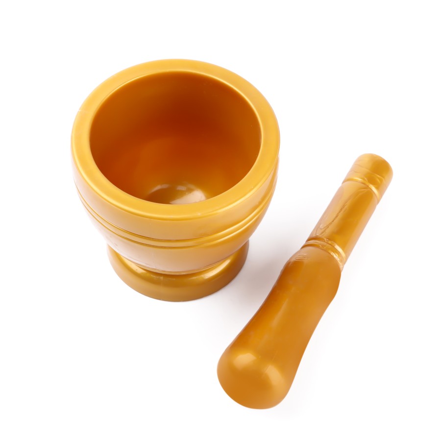 Generic Plastic Mortar Pestle Set 10cm - Golden