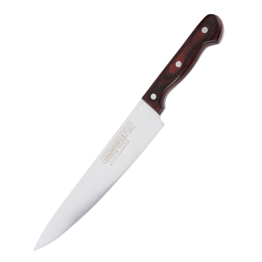 BECHOWARE 10" Chef Knife with Wooden Handle - Maroon